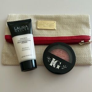 Laura Geller Diamond Spackle Primer & Tropic Hues Blush & Cosmetics Bag …